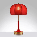 MODERN RED TABLE LAMP WITH WHITE FABRIC SHADE | DESIGN CLSS020N
