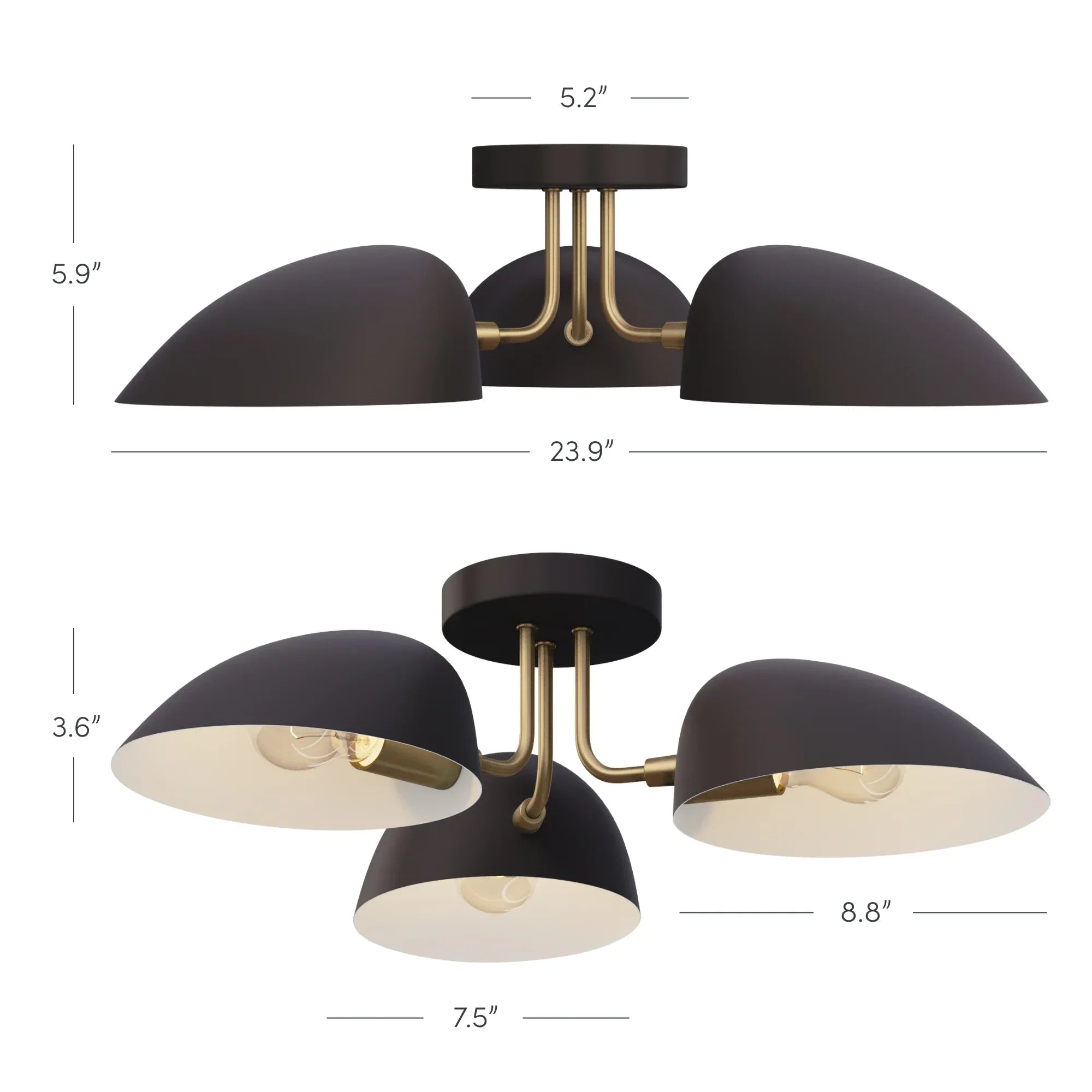 MODERN SEMI-FLUSH MOUNT CEILING LIGHT | DESIGN CLXC011