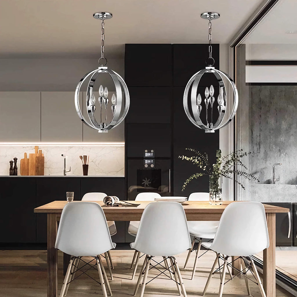 MODERN SILVER ORB CHANDELIER | DESIGN CLVH8778