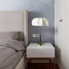 MODERN TABLE LAMP WITH WHITE FABRIC SHADE | DESIGN CLSS020M