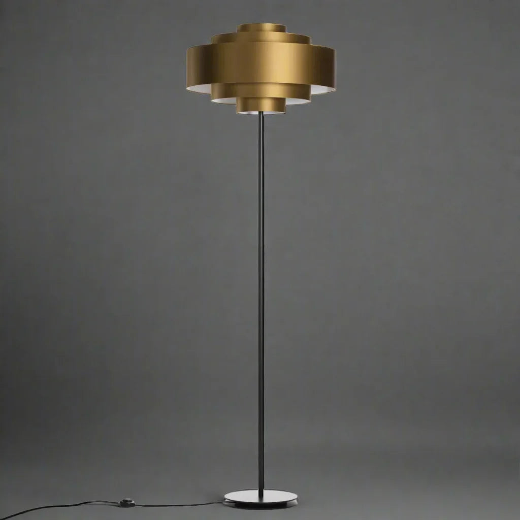 MODERN TIERED BRASS FLOOR LAMP - CL85070M