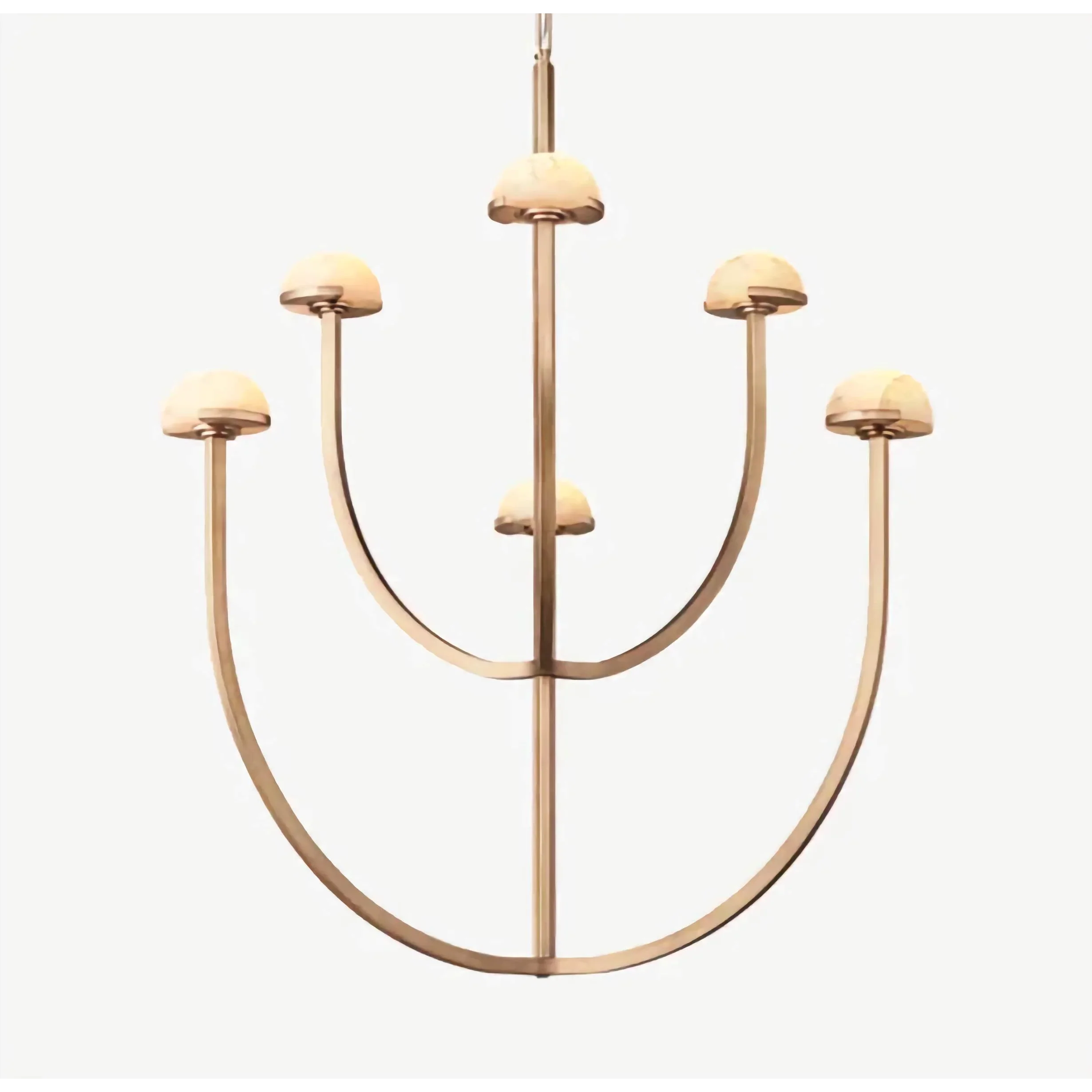 MODERN TIERED COPPER AND MARBLE CHANDELIER | CL0245P