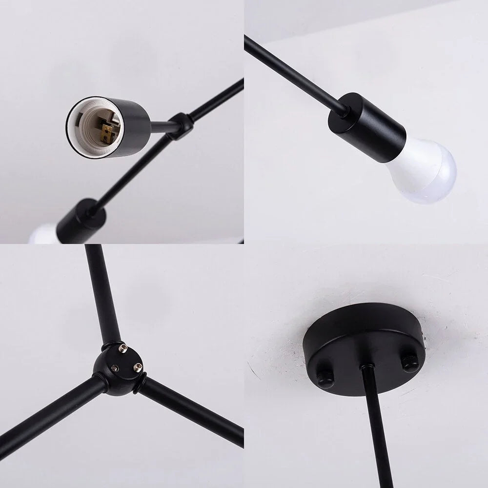MOLECULE LED BLACK CEILING LIGHT FIXTURES