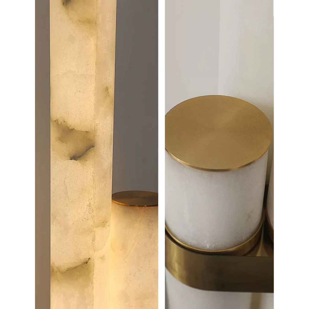 NATURAL ALABASTER AND BRASS LED FLOOR LAMP | LUCE D’ALABASTRO