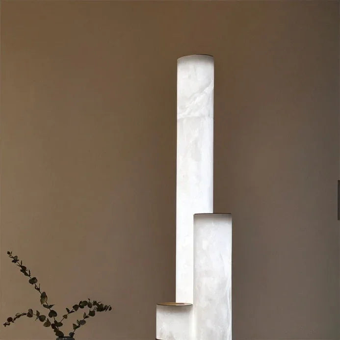 NATURAL ALABASTER AND BRASS LED FLOOR LAMP | LUCE D’ALABASTRO