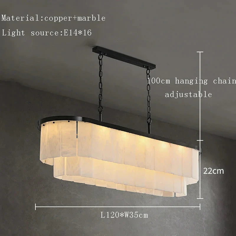 NATURAL ALABASTER CHANDELIER | CLMT02580