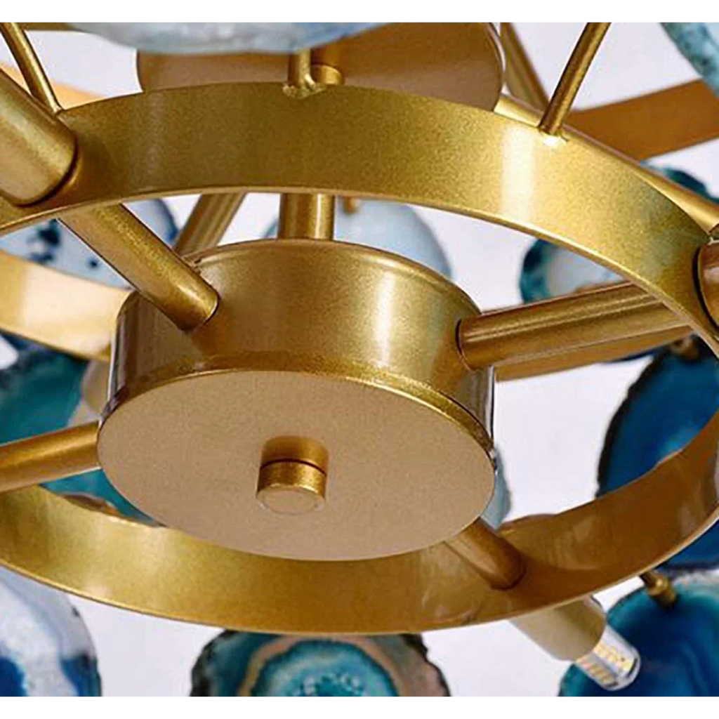 NATURAL GREEN AGATE CHANDELIER