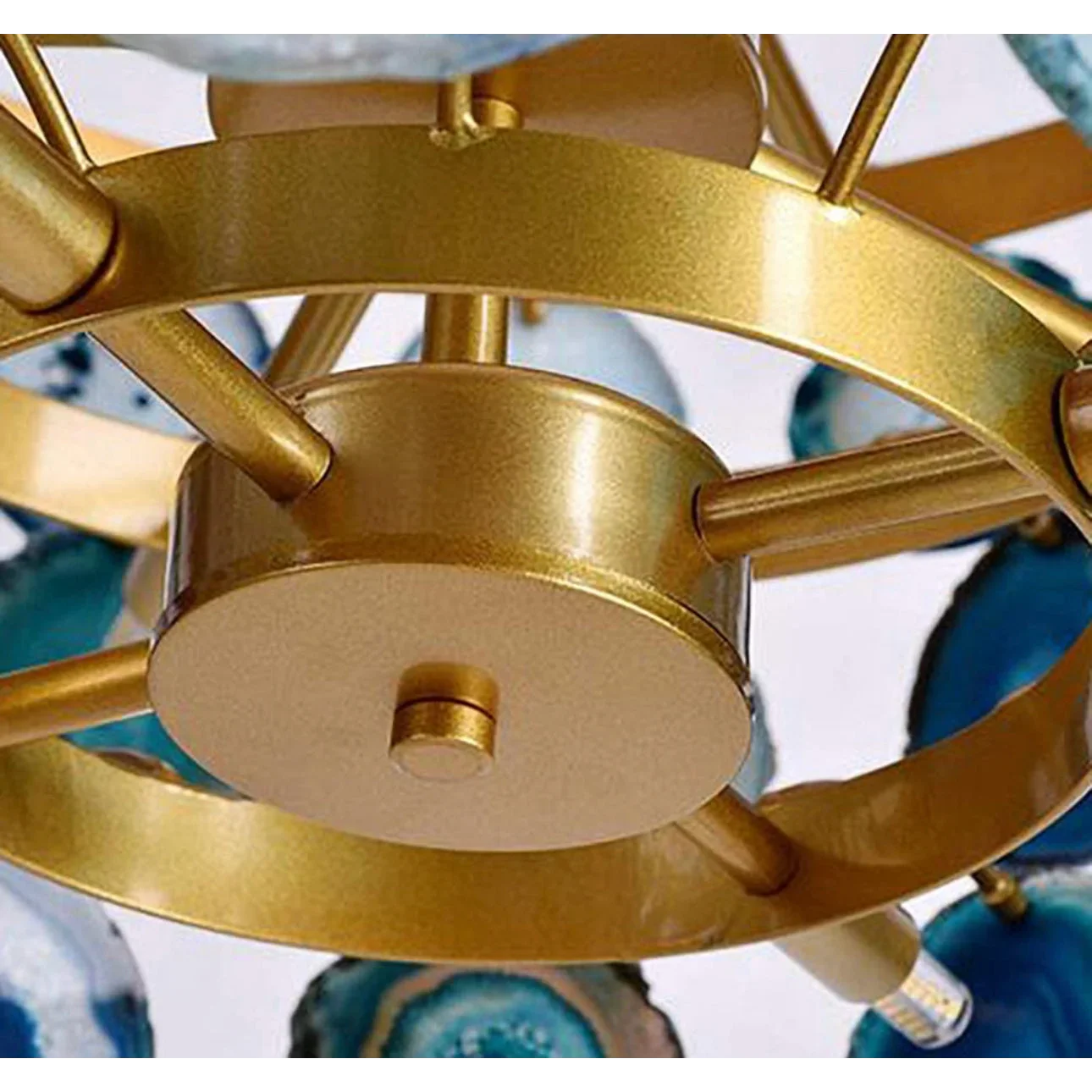 NATURAL GREEN AGATE CHANDELIER