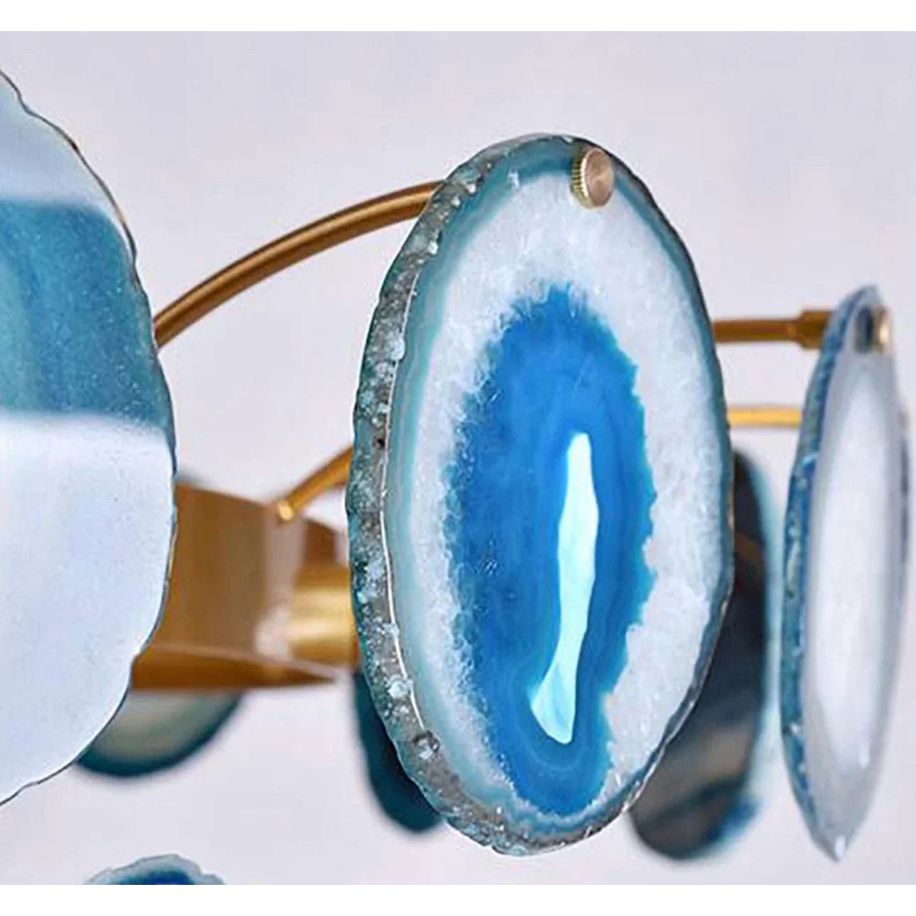 NATURAL GREEN AGATE CHANDELIER