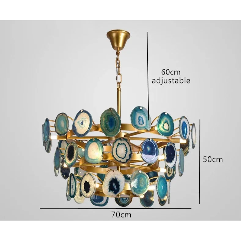 NATURAL GREEN AGATE CHANDELIER