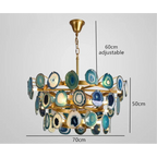 NATURAL GREEN AGATE CHANDELIER