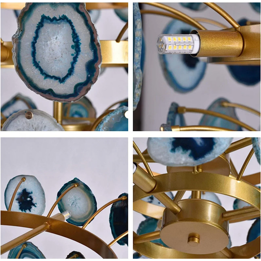 NATURAL GREEN AGATE CHANDELIER