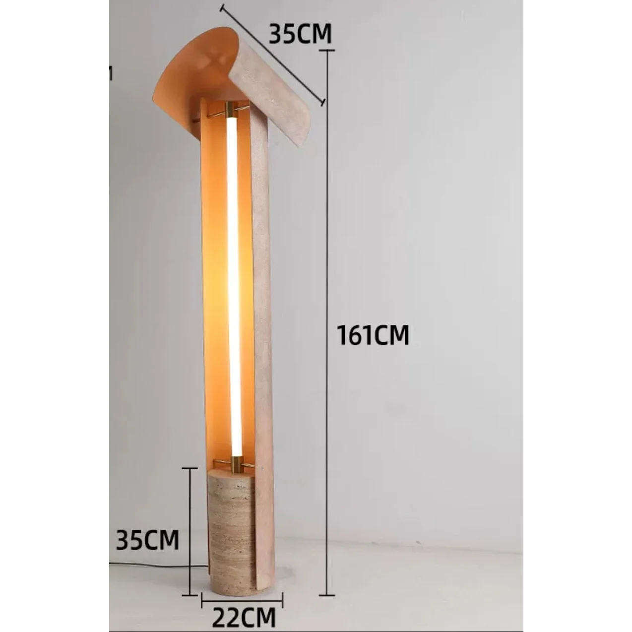 NATURAL TRAVERTINE ALLOY FLOOR LAMP | DESIGN PIETRA