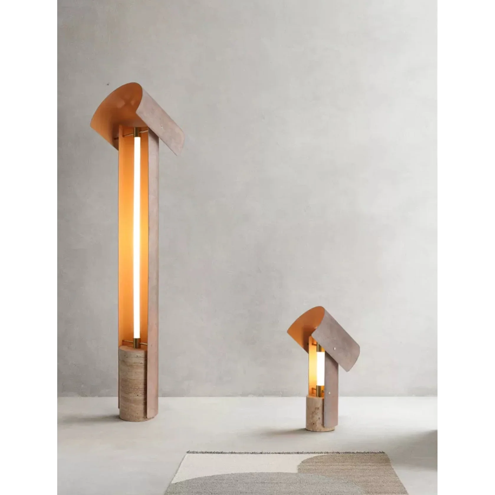 NATURAL TRAVERTINE ALLOY FLOOR LAMP | DESIGN PIETRA