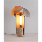 NATURAL TRAVERTINE & ALLOY TABLE LAMP | DESIGN PIETRA