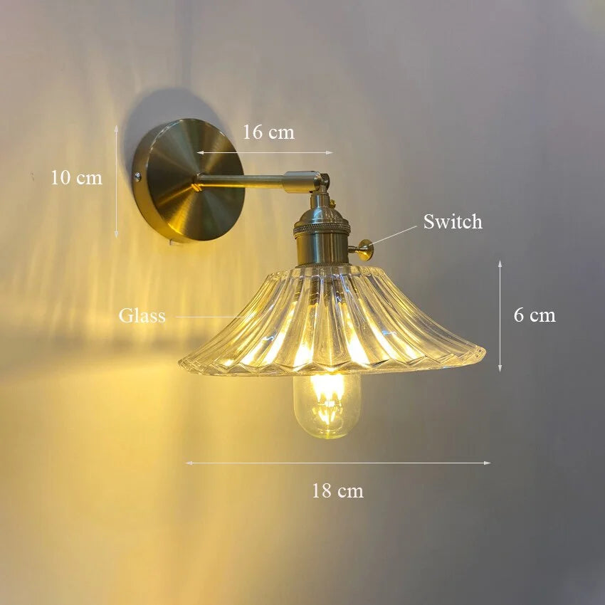 NORDIC WALL LAMP WITH SWING GLASS SHADE