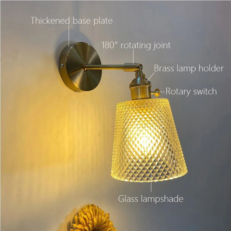 NORDIC WALL LAMP WITH SWING GLASS SHADE