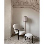 OAK FLOOR LAMP WITH LINEN SHADE | DESIGN CL70ZZ