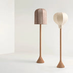 OAK FLOOR LAMP WITH LINEN SHADE | DESIGN CL70ZZ