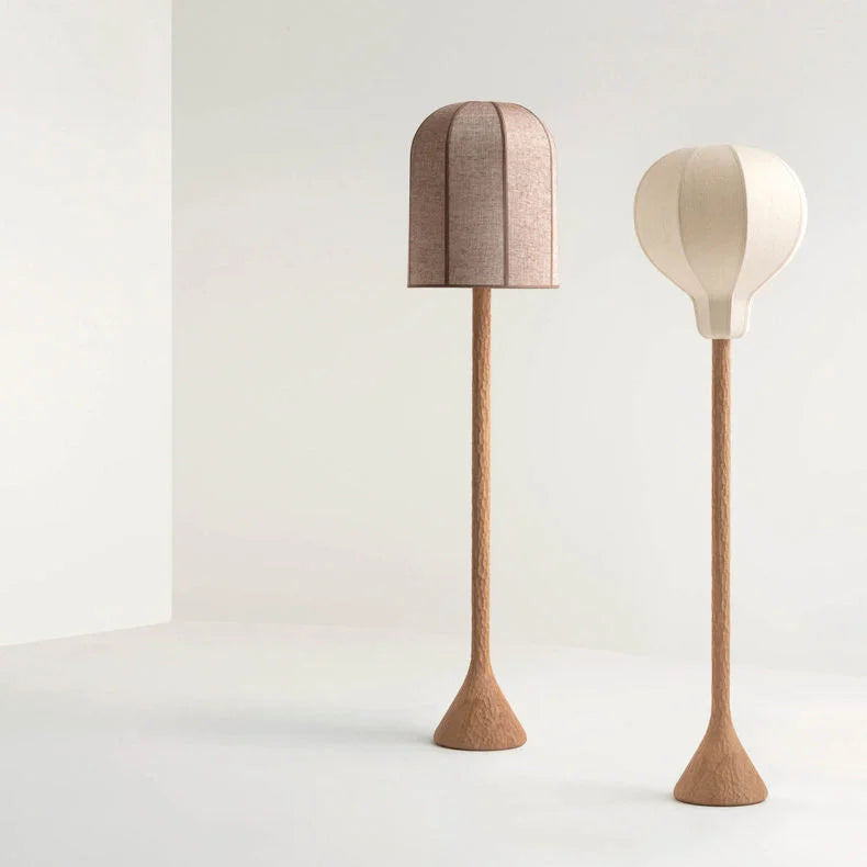 OAK FLOOR LAMP WITH LINEN SHADE | DESIGN CL70ZZ