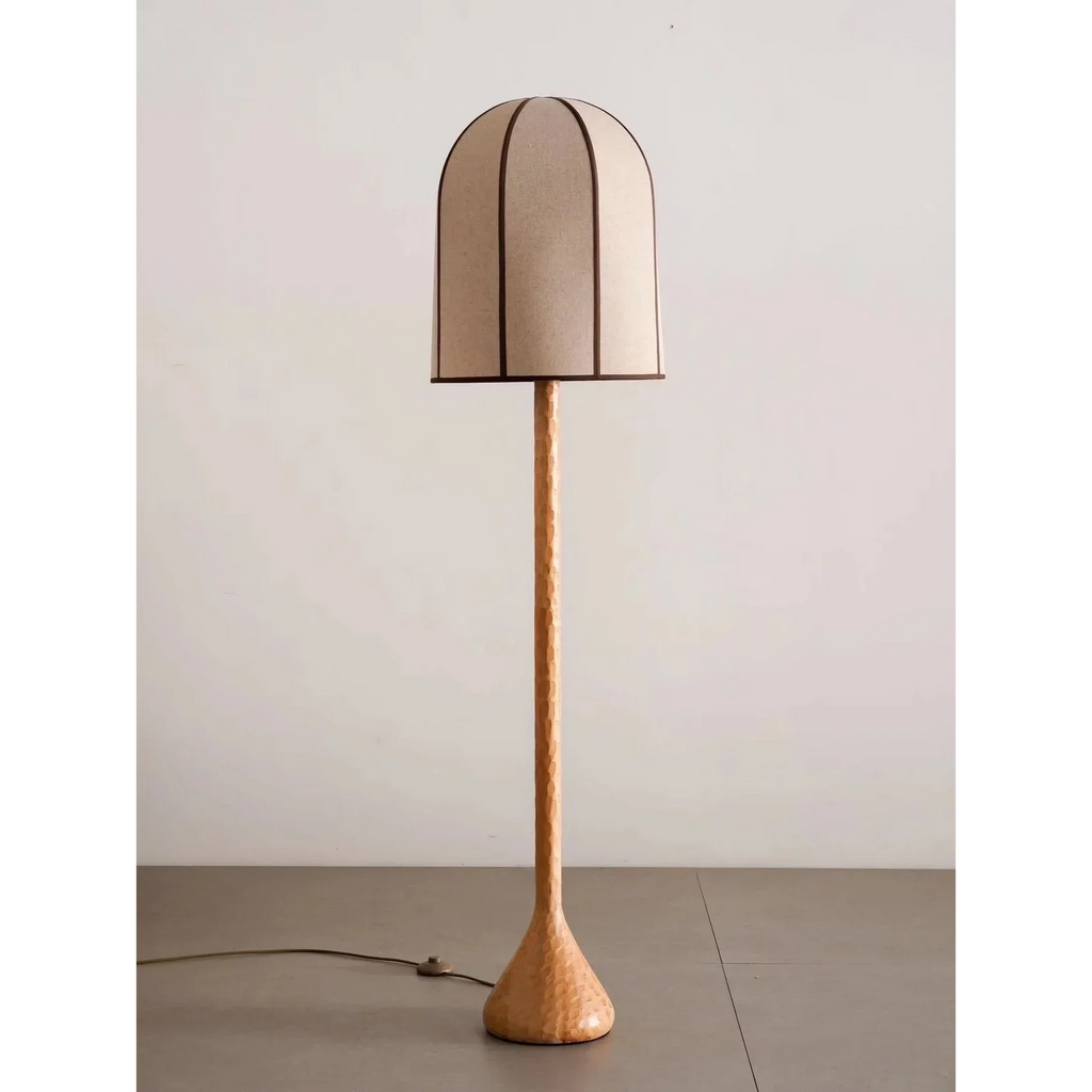 OAK FLOOR LAMP WITH LINEN SHADE | DESIGN CL70ZZ