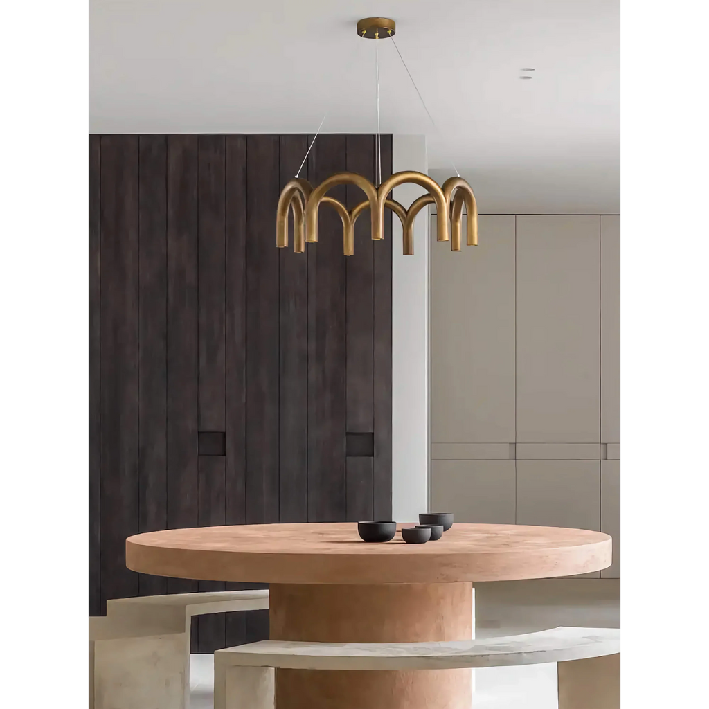 PATINATED BRASS ARCH CHANDELIER | CLFISH520S