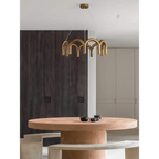 PATINATED BRASS ARCH CHANDELIER | CLFISH520S