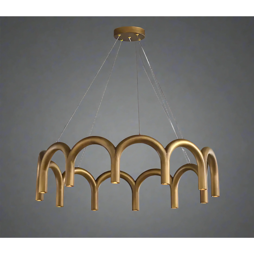 PATINATED BRASS ARCH CHANDELIER | CLFISH520S