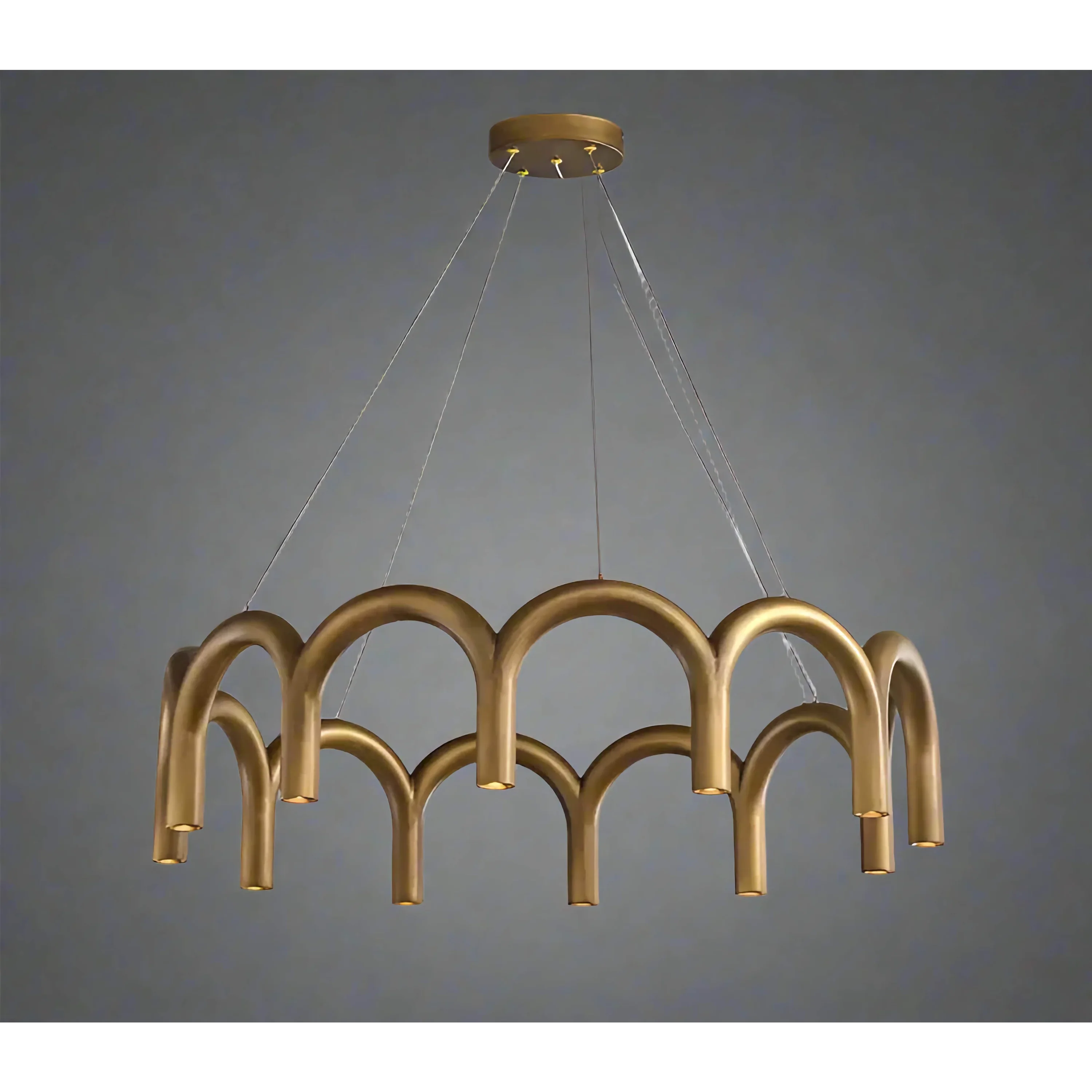 PATINATED BRASS ARCH CHANDELIER | CLFISH520S