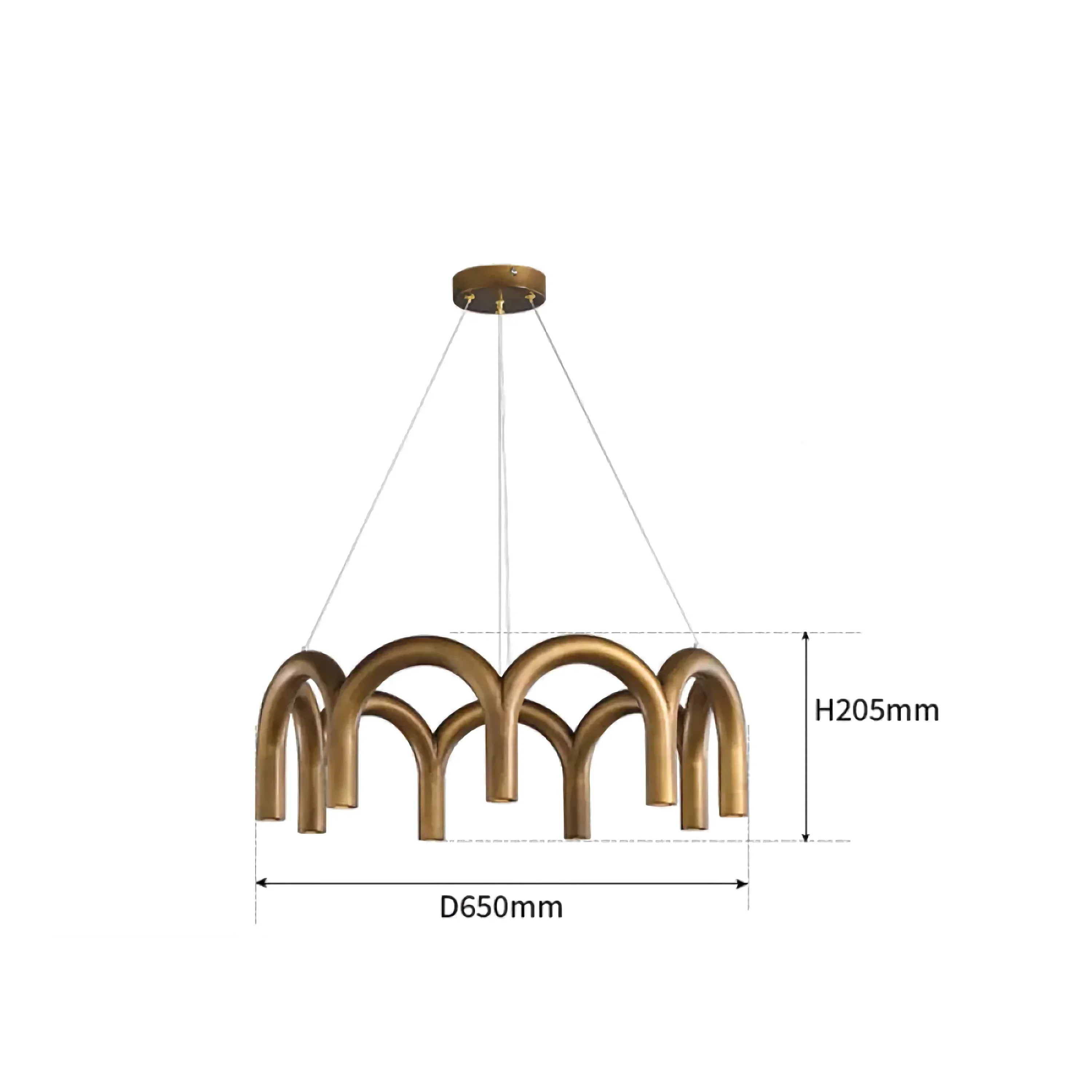 PATINATED BRASS ARCH CHANDELIER | CLFISH520S