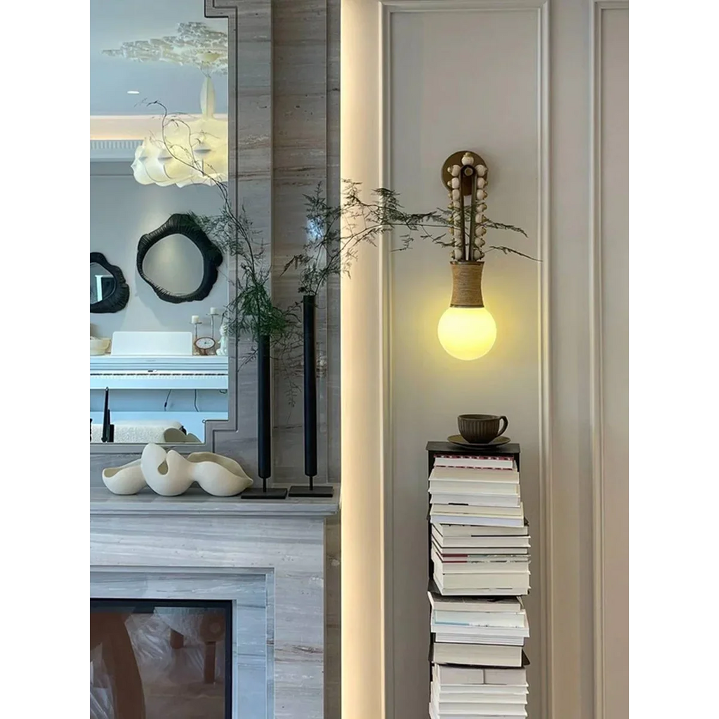 PATINATED BRASS & JADE WALL SCONCE | CLJAD52W