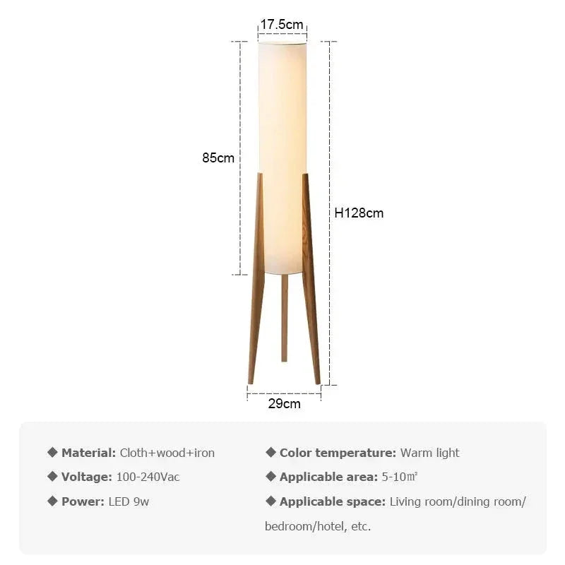 PILONI WOOD FABRIC FLOOR LAMP | CLHJ852