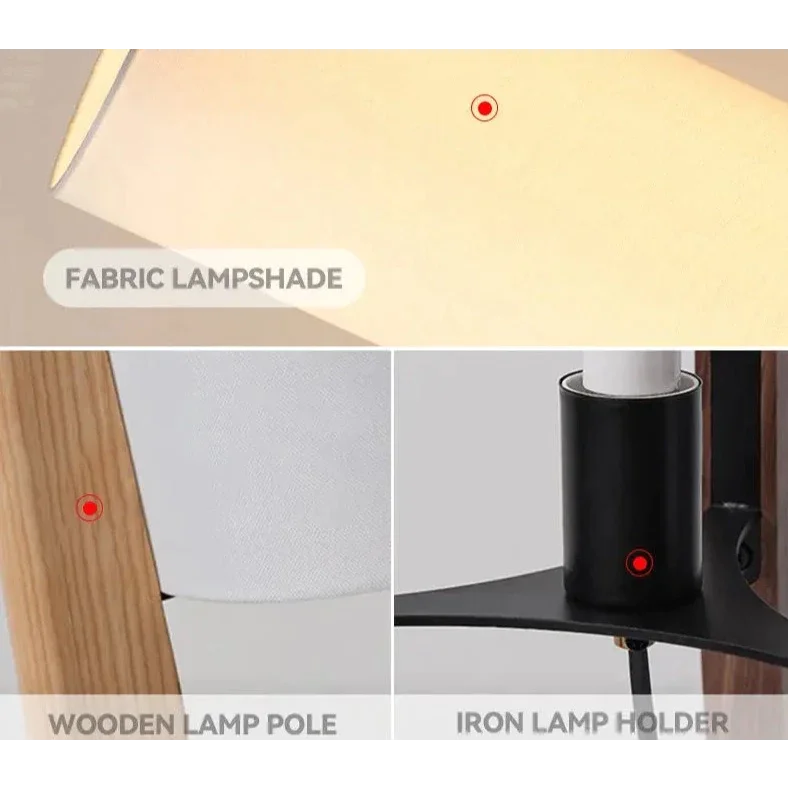 PILONI WOOD FABRIC FLOOR LAMP | CLHJ852