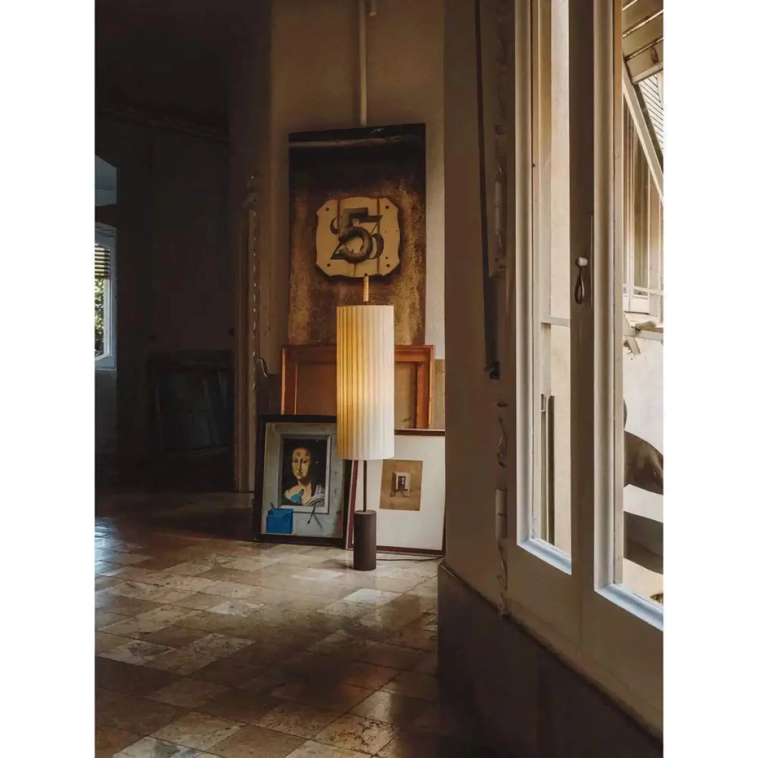 PLEATED LINEN & BRONZE FLOOR LAMP | CLHBV0255