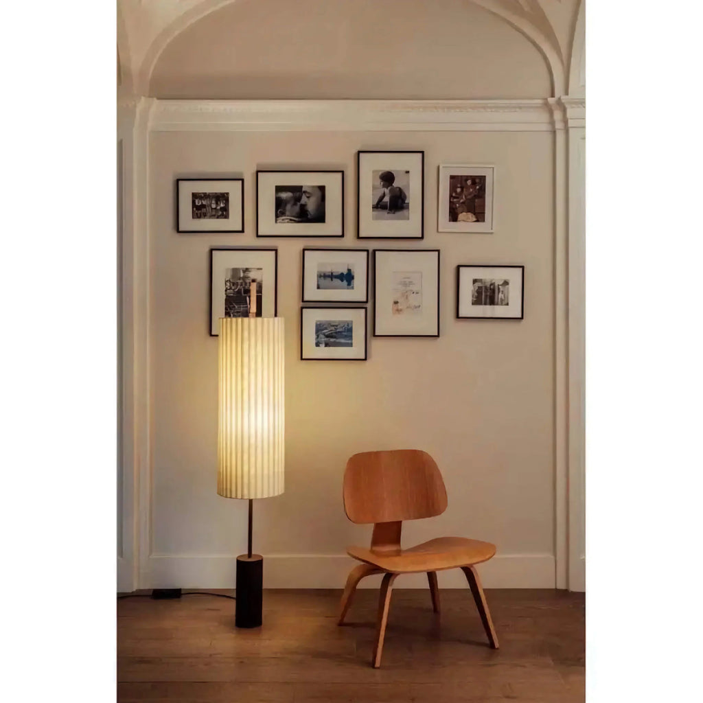 PLEATED LINEN & BRONZE FLOOR LAMP | CLHBV0255