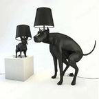 POOPING DOG FLOOR LAMP AND TABLE LAMP