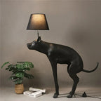 POOPING DOG FLOOR LAMP AND TABLE LAMP