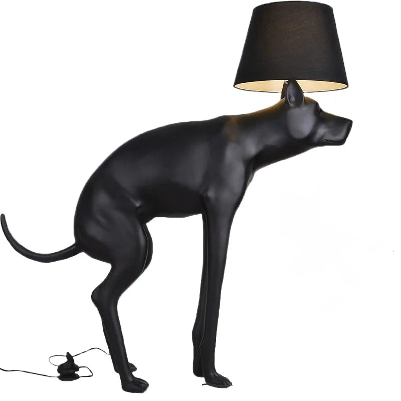 POOPING DOG FLOOR LAMP AND TABLE LAMP