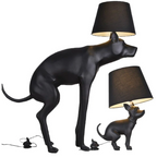POOPING DOG FLOOR LAMP AND TABLE LAMP