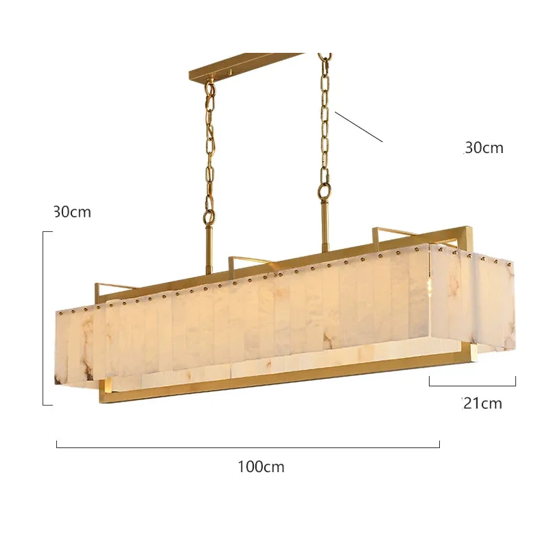 RECTANGLE ALABASTER CHANDELIER | CLKJ8595