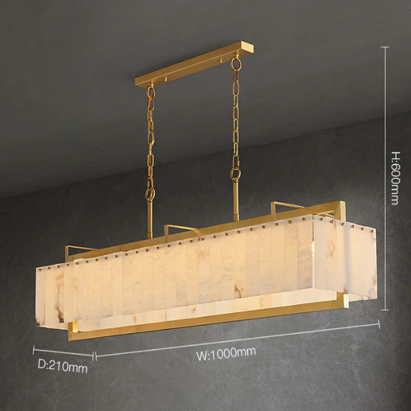 RECTANGLE ALABASTER CHANDELIER | CLKJ8595