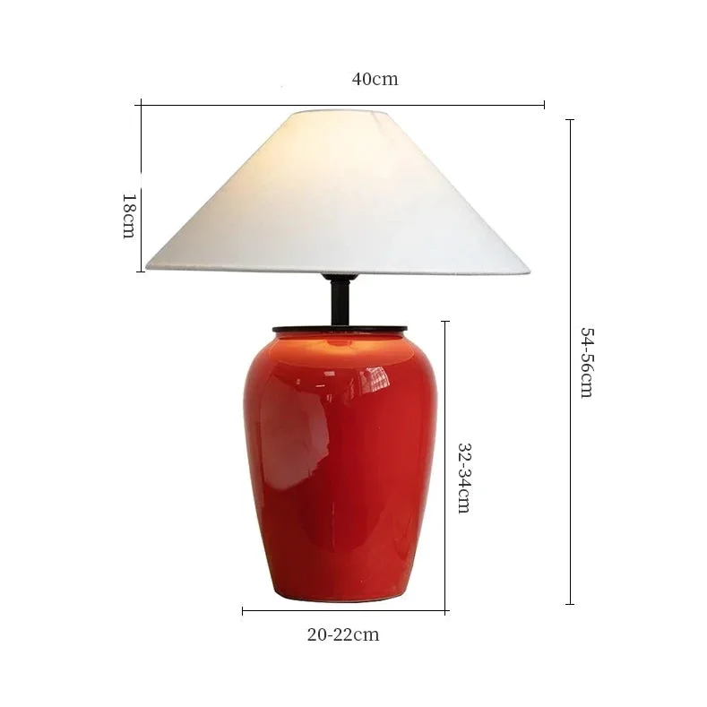 RED CERAMIC TABLE LAMPS | SALMERI DESIGN CLK7444120