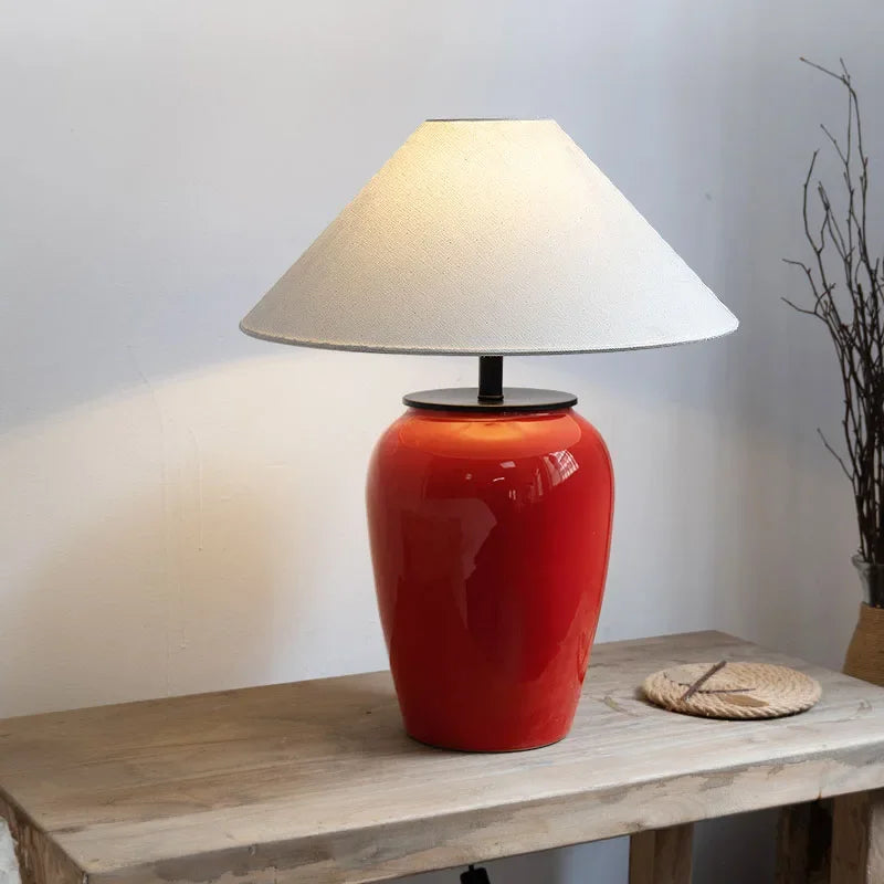 RED CERAMIC TABLE LAMPS | SALMERI DESIGN CLK7444120