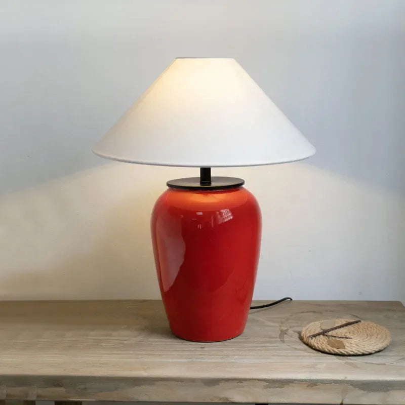 RED CERAMIC TABLE LAMPS | SALMERI DESIGN CLK7444120
