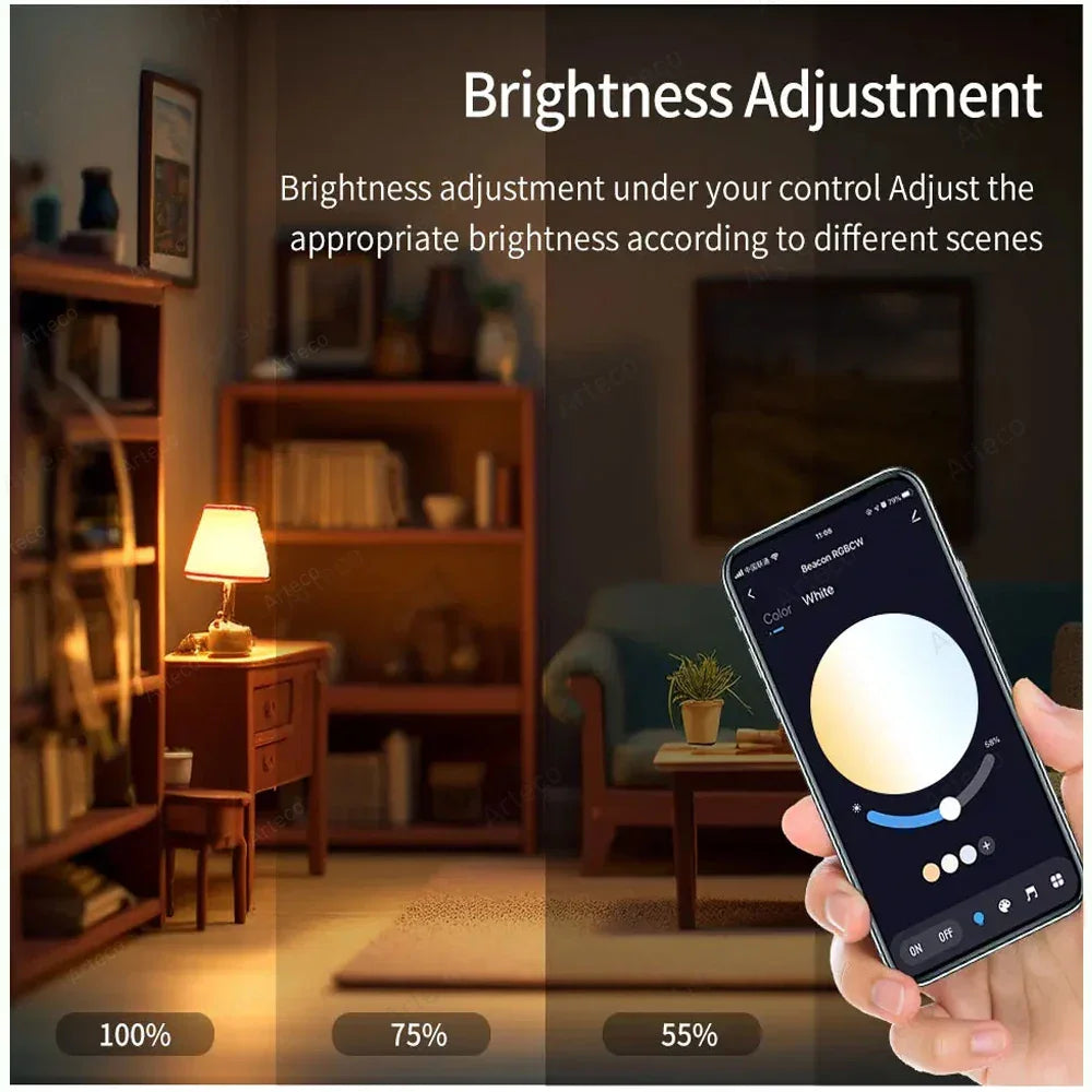 RGB+CW SMART LED BULB – 15W BLUETOOTH-CONTROLLED, DIMMABLE LIGHTING