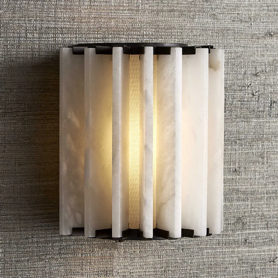 RIBBED ALABASTER PANEL SCONCE | CLFAN831
