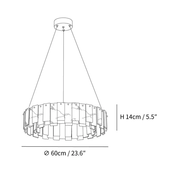 ROUND ALABASTER CHANDELIER | CLFRT0588