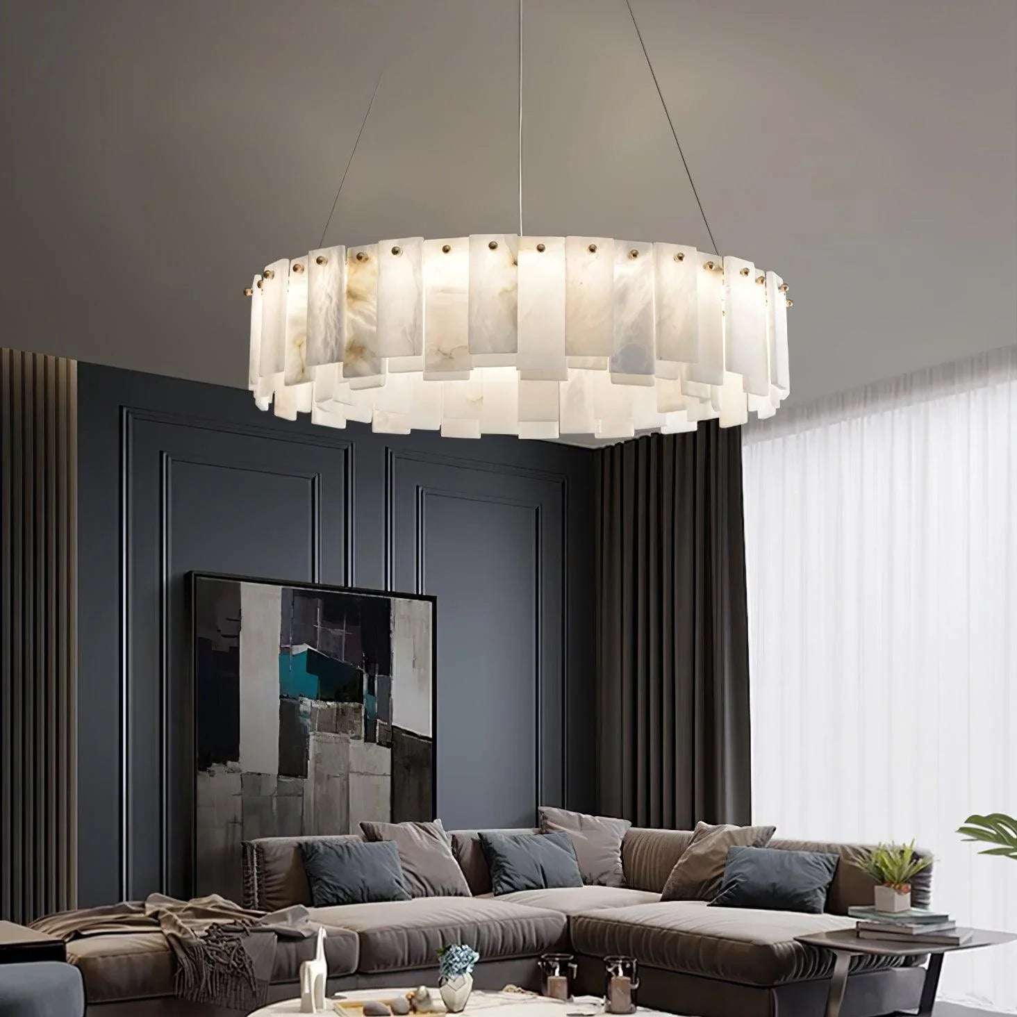 ROUND ALABASTER CHANDELIER | CLFRT0588