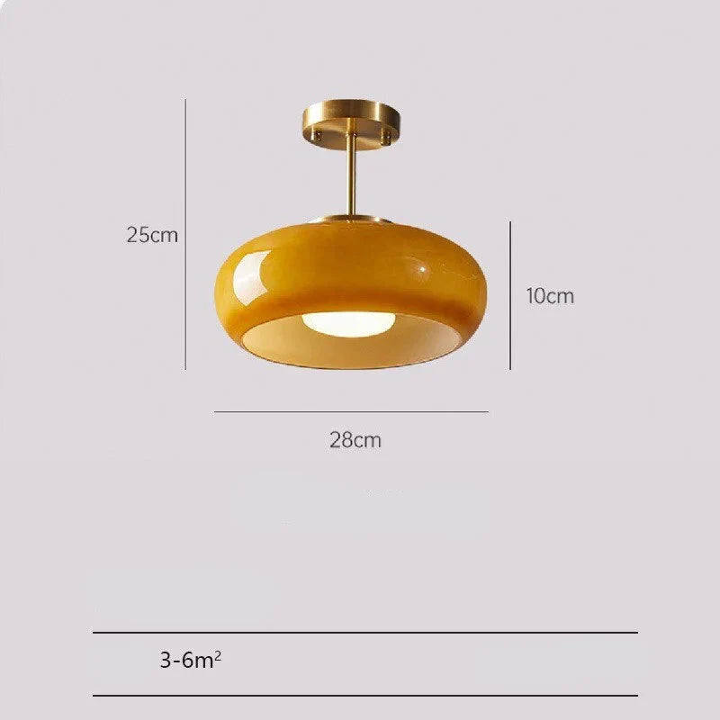 ROUND GLOSSY GLASS SEMI-FLUSH MOUNT | CLOR025A
