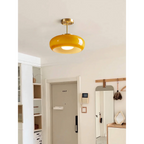 ROUND GLOSSY GLASS SEMI-FLUSH MOUNT | CLOR025A